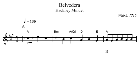 Belvedera - staff notation