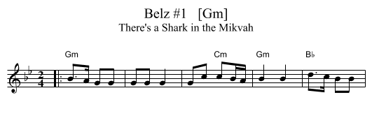 Belz #1   [Gm] - staff notation