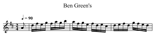 Ben Green's - staff notation