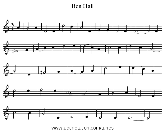 Ben Hall - staff notation