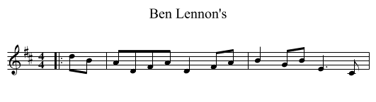 Ben Lennon's - staff notation