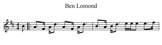 Ben Lomond - staff notation