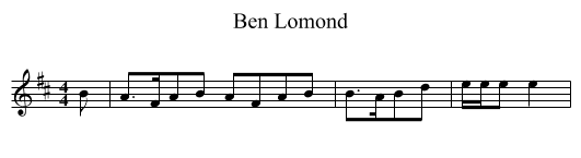 Ben Lomond - staff notation