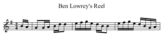 Ben Lowrey's Reel - staff notation