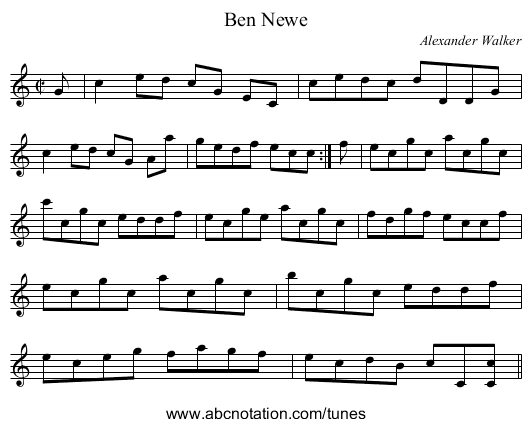 Ben Newe - staff notation