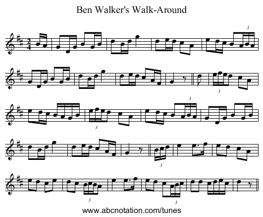Ben Walker's Walk-Around - staff notation