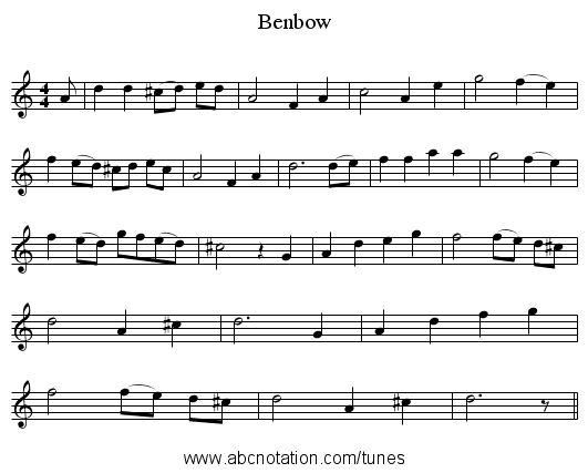 Benbow - staff notation