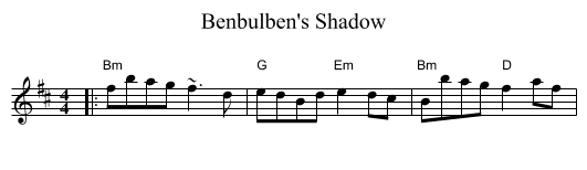 Benbulben's Shadow - staff notation