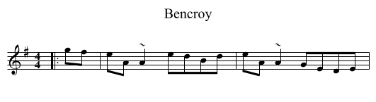 Bencroy - staff notation