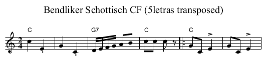 Bendliker Schottisch CF (5letras transposed) - staff notation