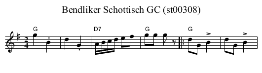 Bendliker Schottisch GC (st00308) - staff notation