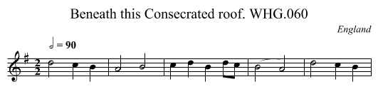 Beneath this Consecrated roof. WHG.060 - staff notation