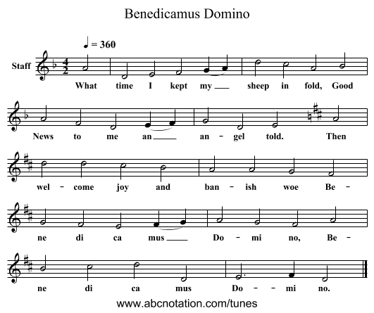Benedicamus Domino - staff notation