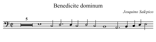Benedicite dominum - staff notation