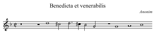 Benedicta et venerabilis - staff notation