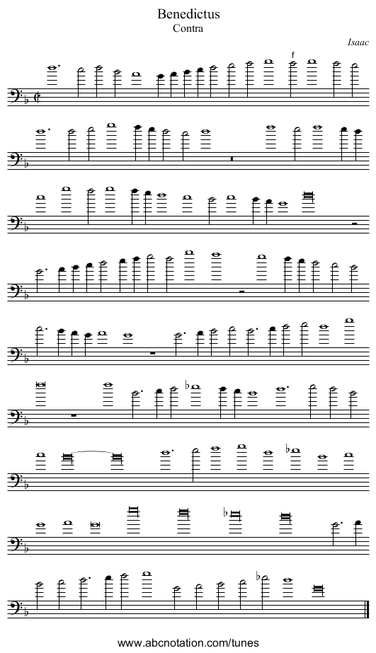 Benedictus - staff notation
