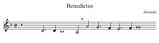 Benedictus - staff notation