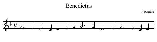 Benedictus - staff notation