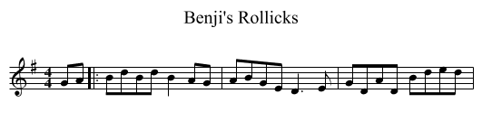 Benji's Rollicks - staff notation