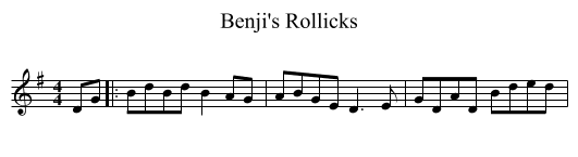 Benji's Rollicks - staff notation