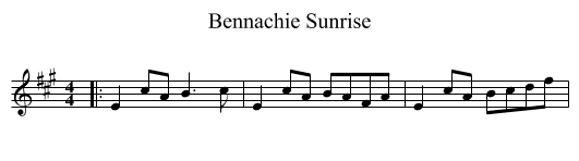 Bennachie Sunrise - staff notation