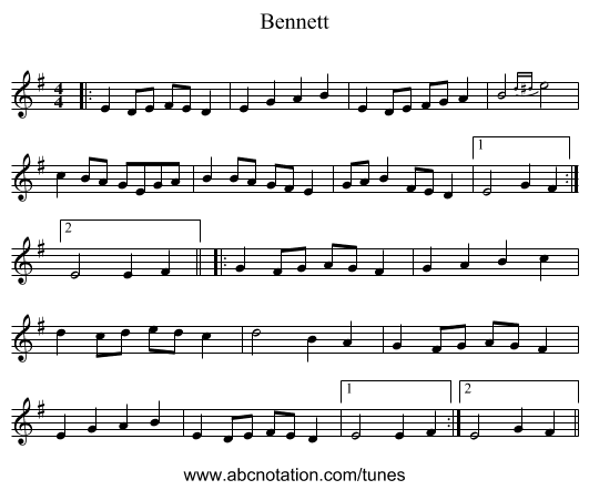 Bennett - staff notation