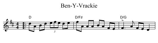Ben-Y-Vrackie - staff notation