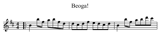 Beoga! - staff notation