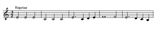 Bergeret sans roch, Reprise 1 - staff notation
