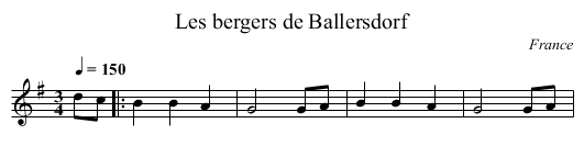 bergers de Ballersdorf, Les  - staff notation