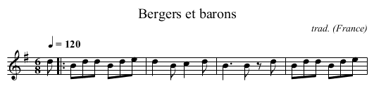 Bergers et barons - staff notation