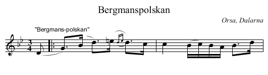 Bergmanspolskan - staff notation