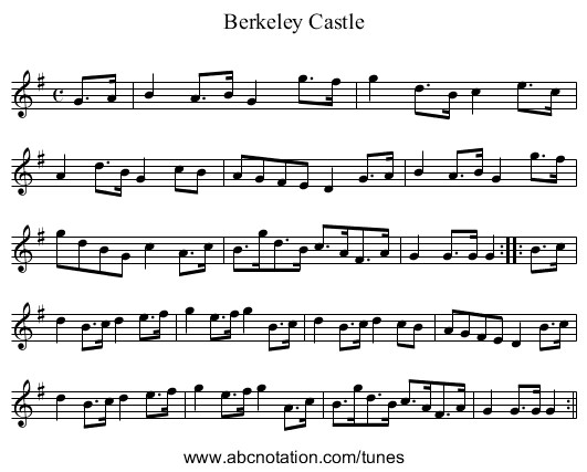 Berkeley Castle - staff notation