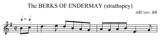 BERKS OF ENDERMAY (strathspey), The - staff notation