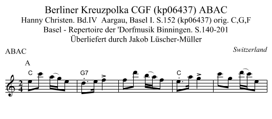 Berliner Kreuzpolka CGF (kp06437) ABAC - staff notation
