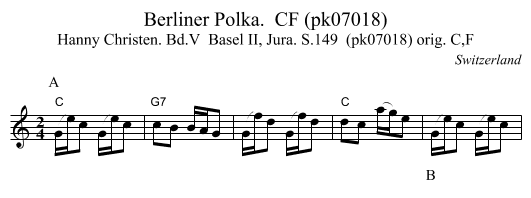 Berliner Polka.  CF (pk07018) - staff notation