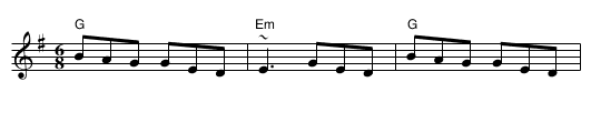 Bernie Cunnion's Favourite - staff notation