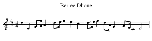 Berree Dhone - staff notation
