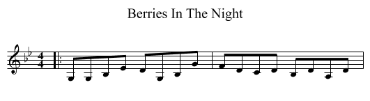 Berries In The Night - staff notation