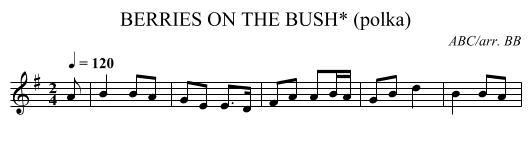 BERRIES ON THE BUSH* (polka) - staff notation