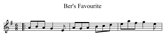 Ber's Favourite - staff notation