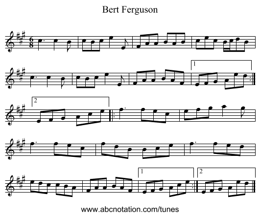 Bert Ferguson - staff notation