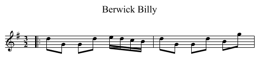 Berwick Billy - staff notation