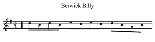 Berwick Billy - staff notation