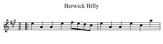 Berwick Billy - staff notation