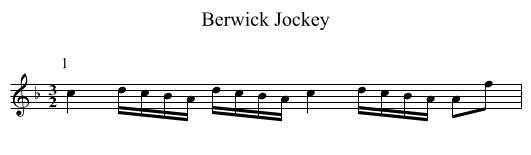 Berwick Jockey - staff notation