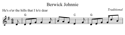 Berwick Johnnie - staff notation