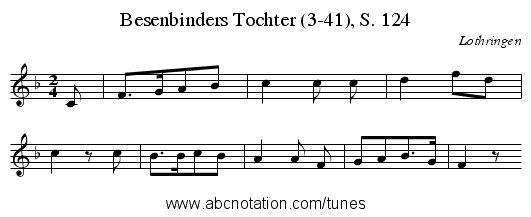 Besenbinders Tochter (3-41), S. 124 - staff notation