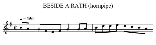 BESIDE A RATH (hornpipe) - staff notation
