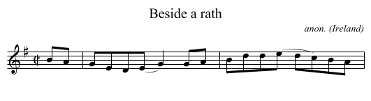 Beside a rath - staff notation